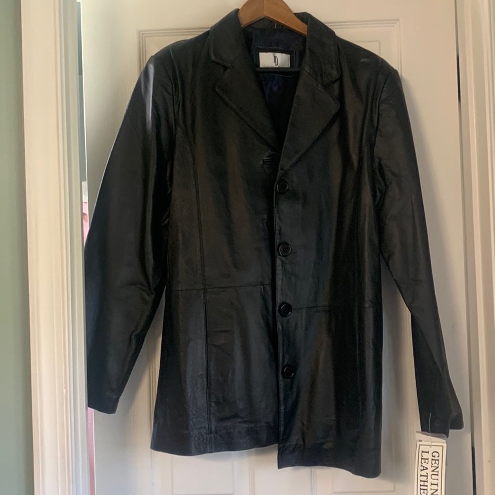 NWT Timothy Daniel’s Large black leather jacket